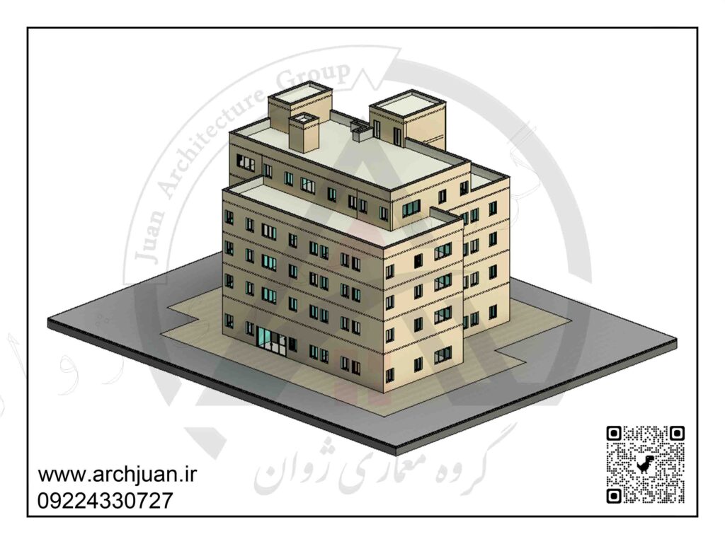 طرح پروژه ساختمان اداری 5 طبقه در رویت 2023